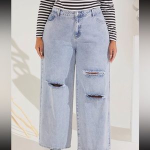 Ripped Wide Jeans - US 24